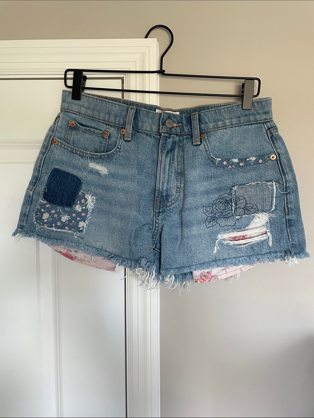 Lucky Brand Laura Ashley Patchwork Floral Denim Shorts